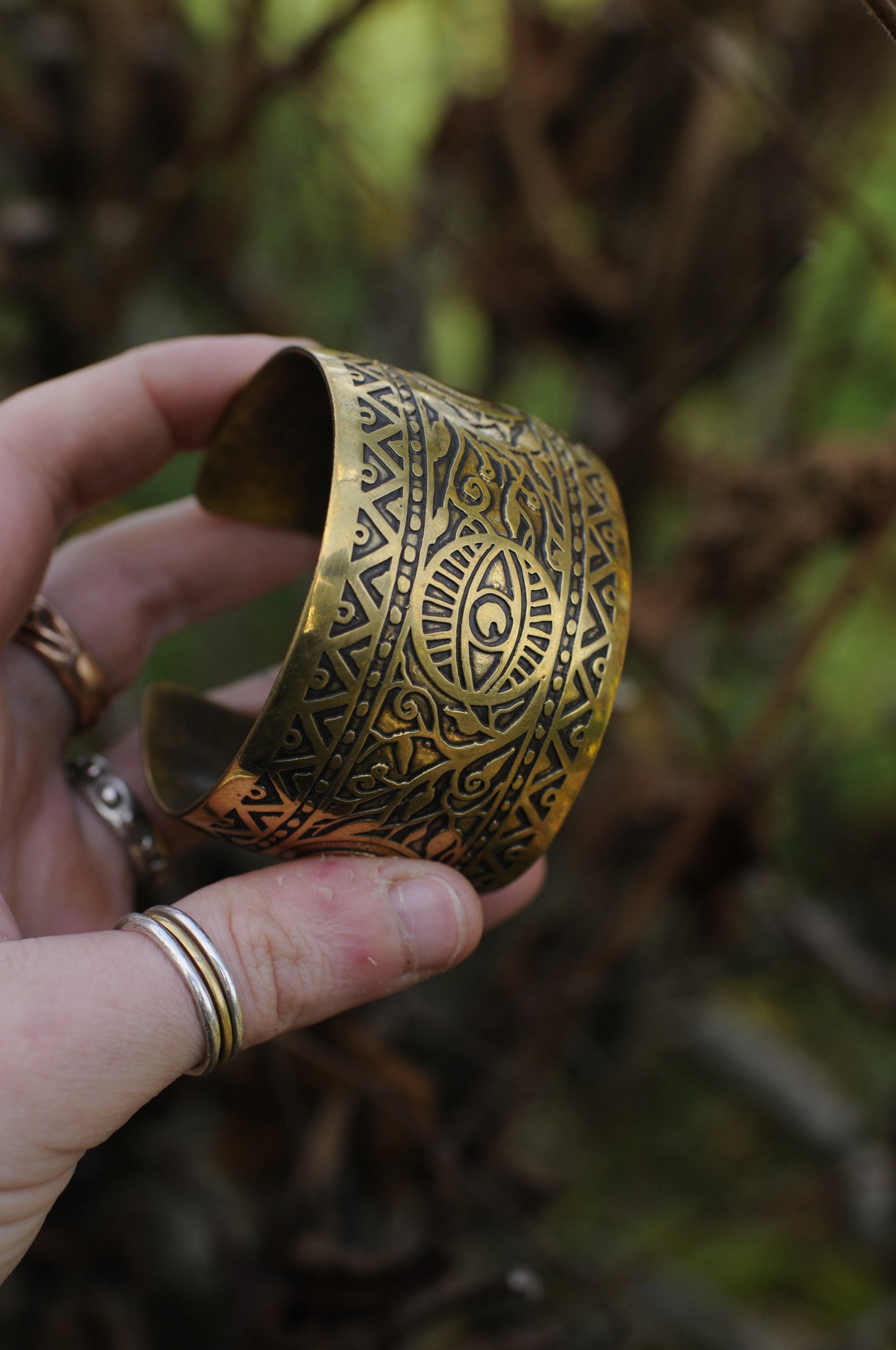 Bracelets laiton gravé bombé Veilleur