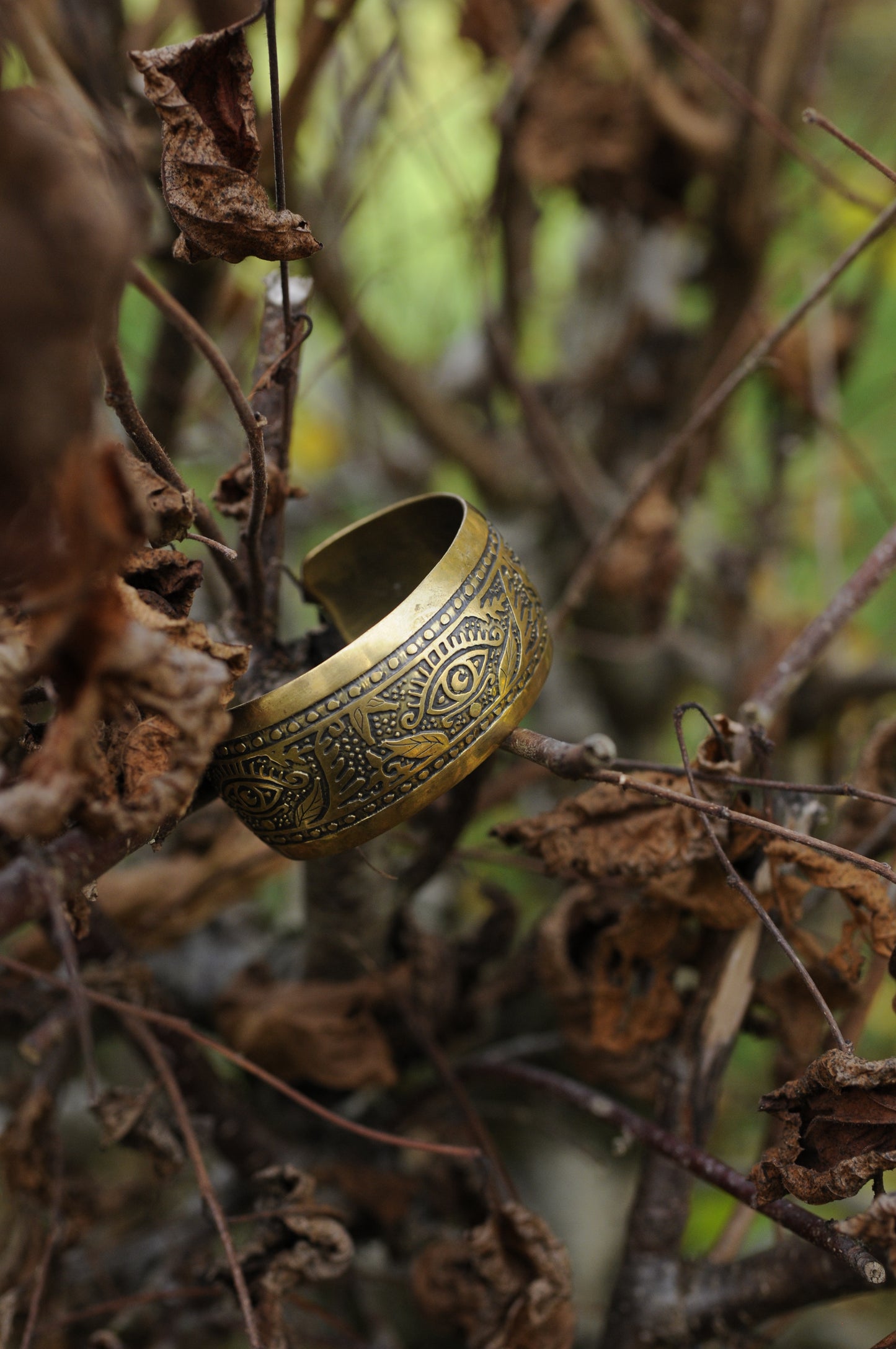 Bracelets laiton gravé bombé Oeil mystique M