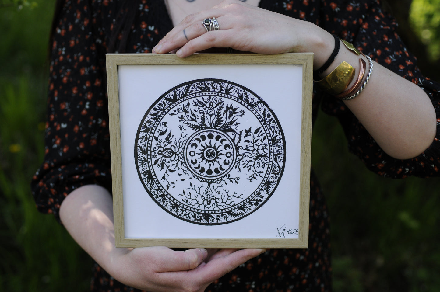 Tirage papier de la gravure Beltaine sur laiton