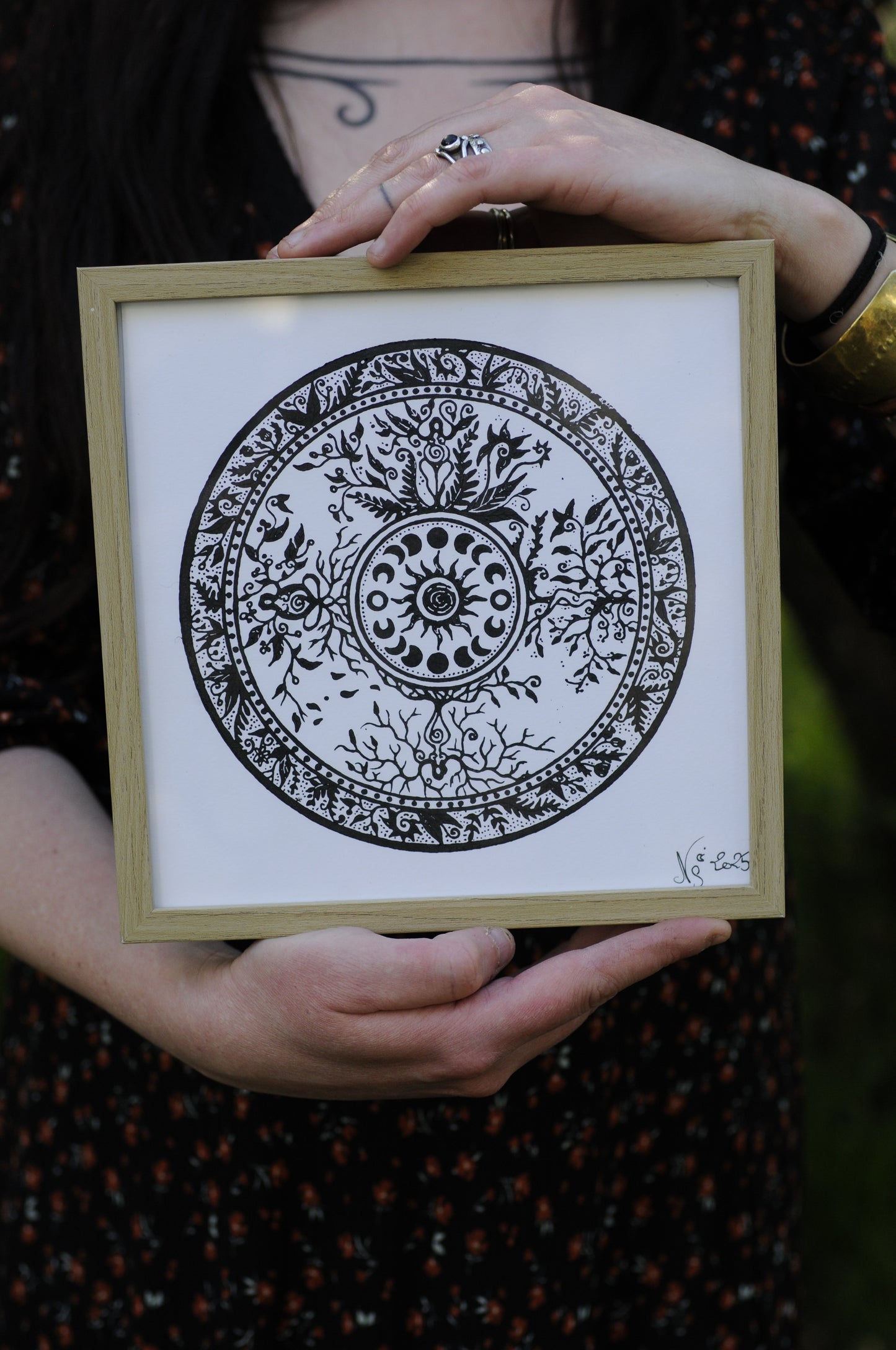 Tirage papier de la gravure Beltaine sur laiton