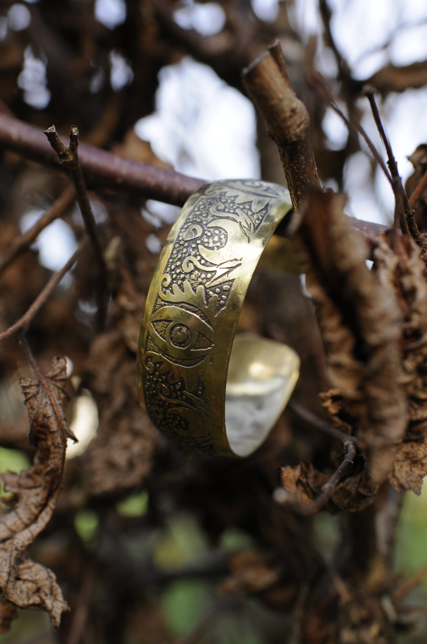 Bracelets laiton gravé bombé I