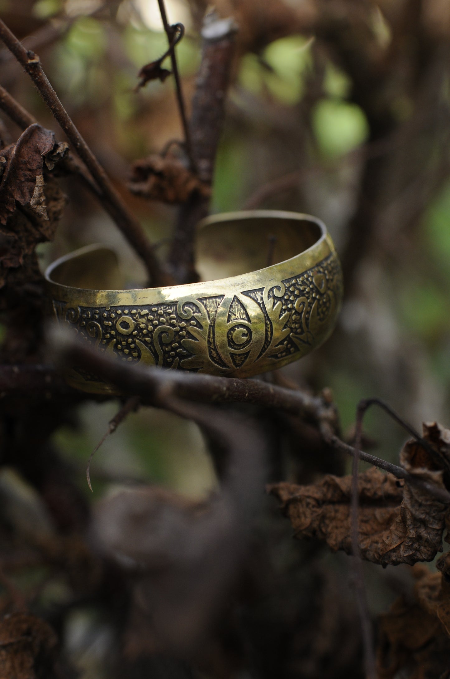 Bracelets laiton gravé bombé I