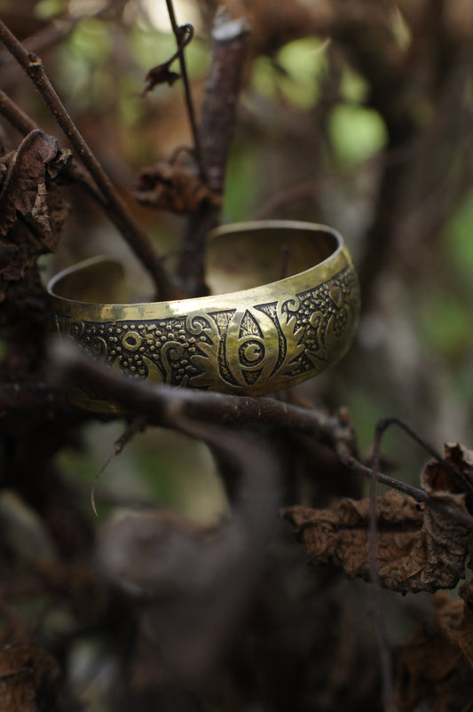 Bracelets laiton gravé bombé I