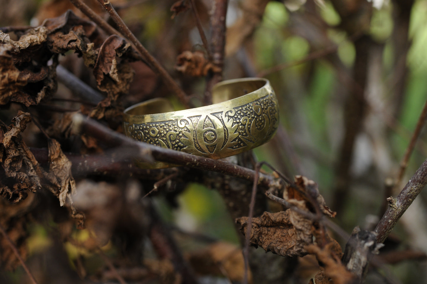 Bracelets laiton gravé bombé I