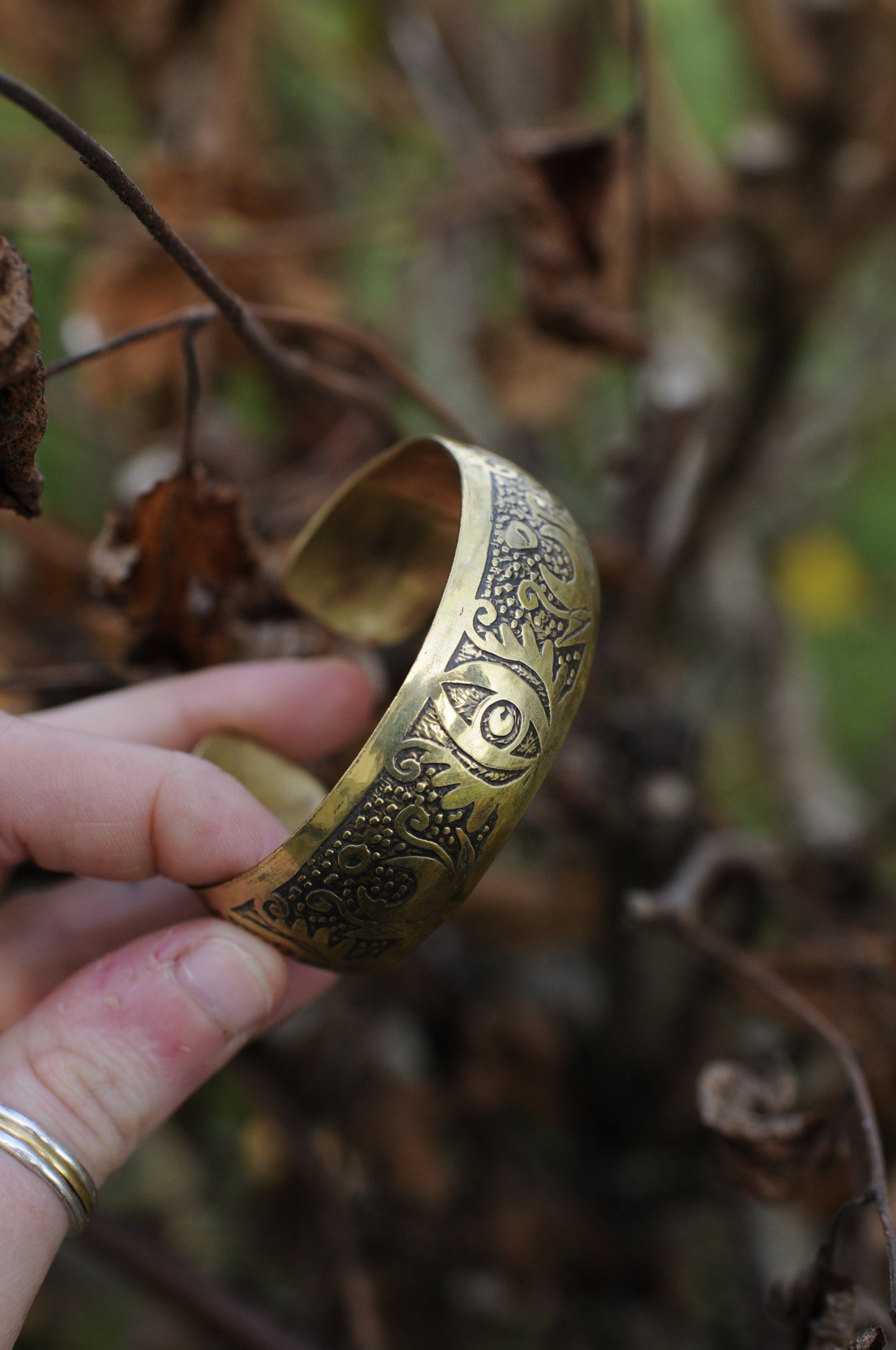 Bracelets laiton gravé bombé I