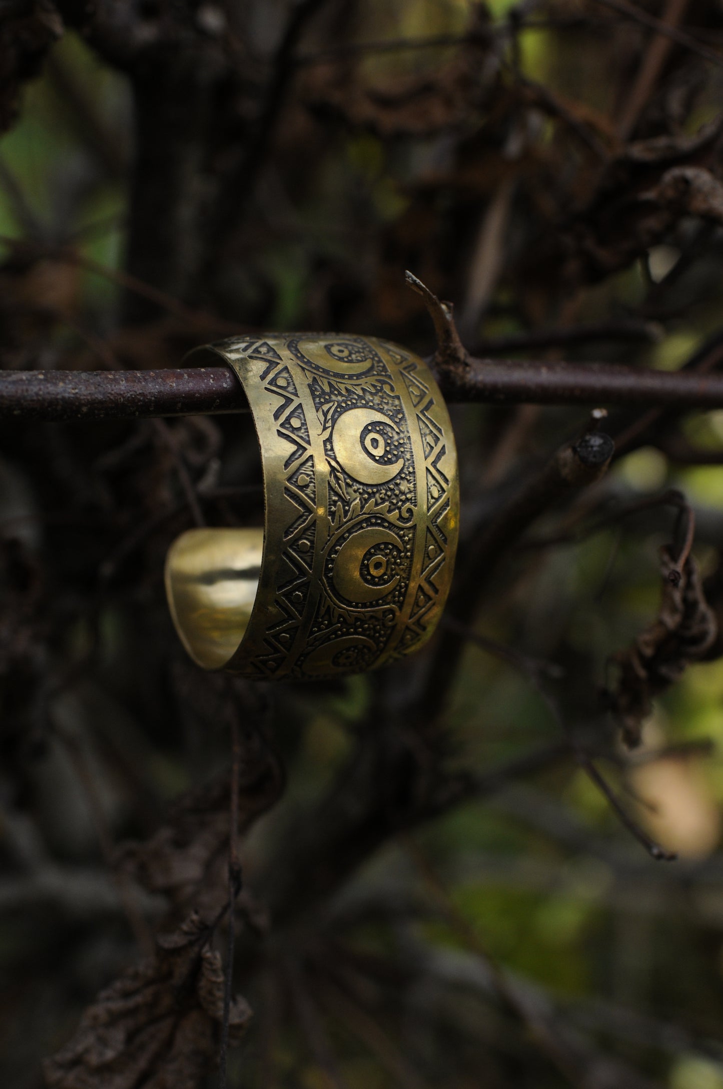 Bracelets laiton gravé bombé Oeil mystique P