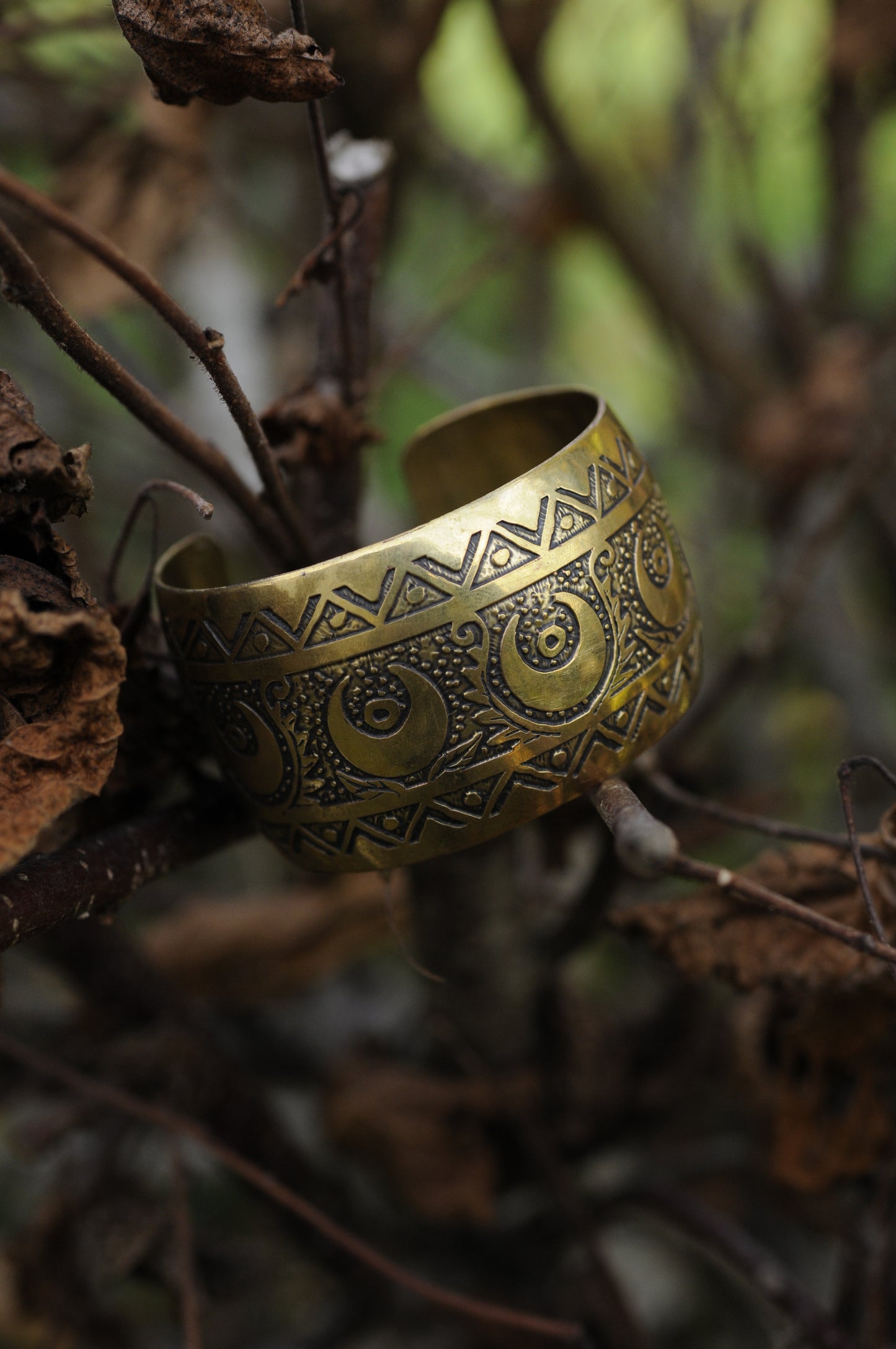 Bracelets laiton gravé bombé Oeil mystique P