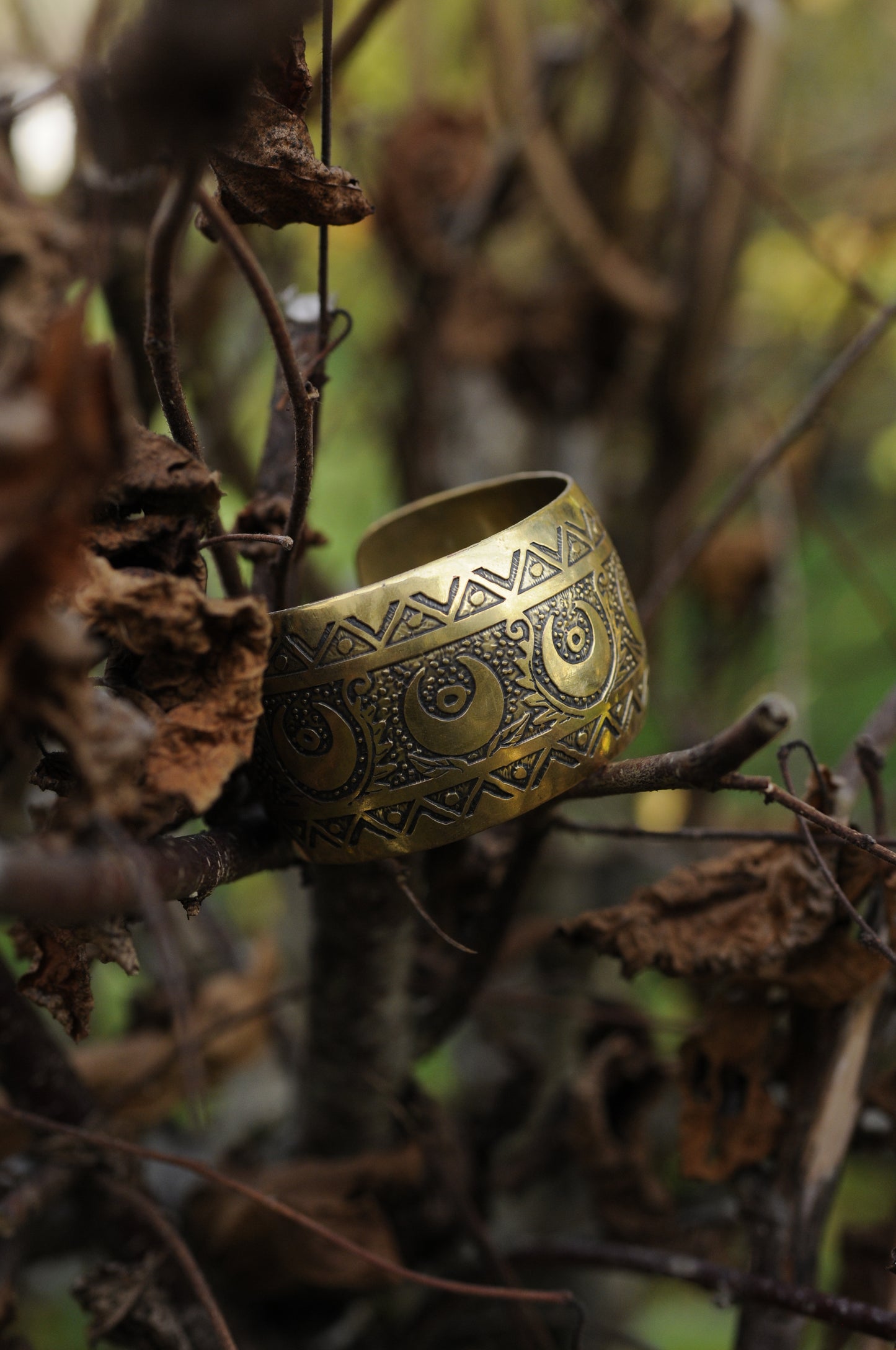 Bracelets laiton gravé bombé Oeil mystique P