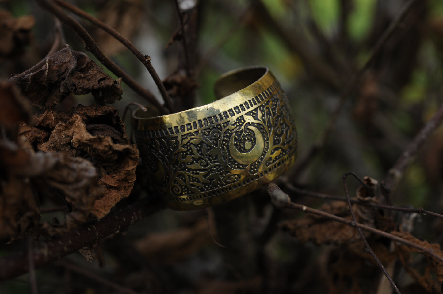 Bracelets laiton gravé bombé S