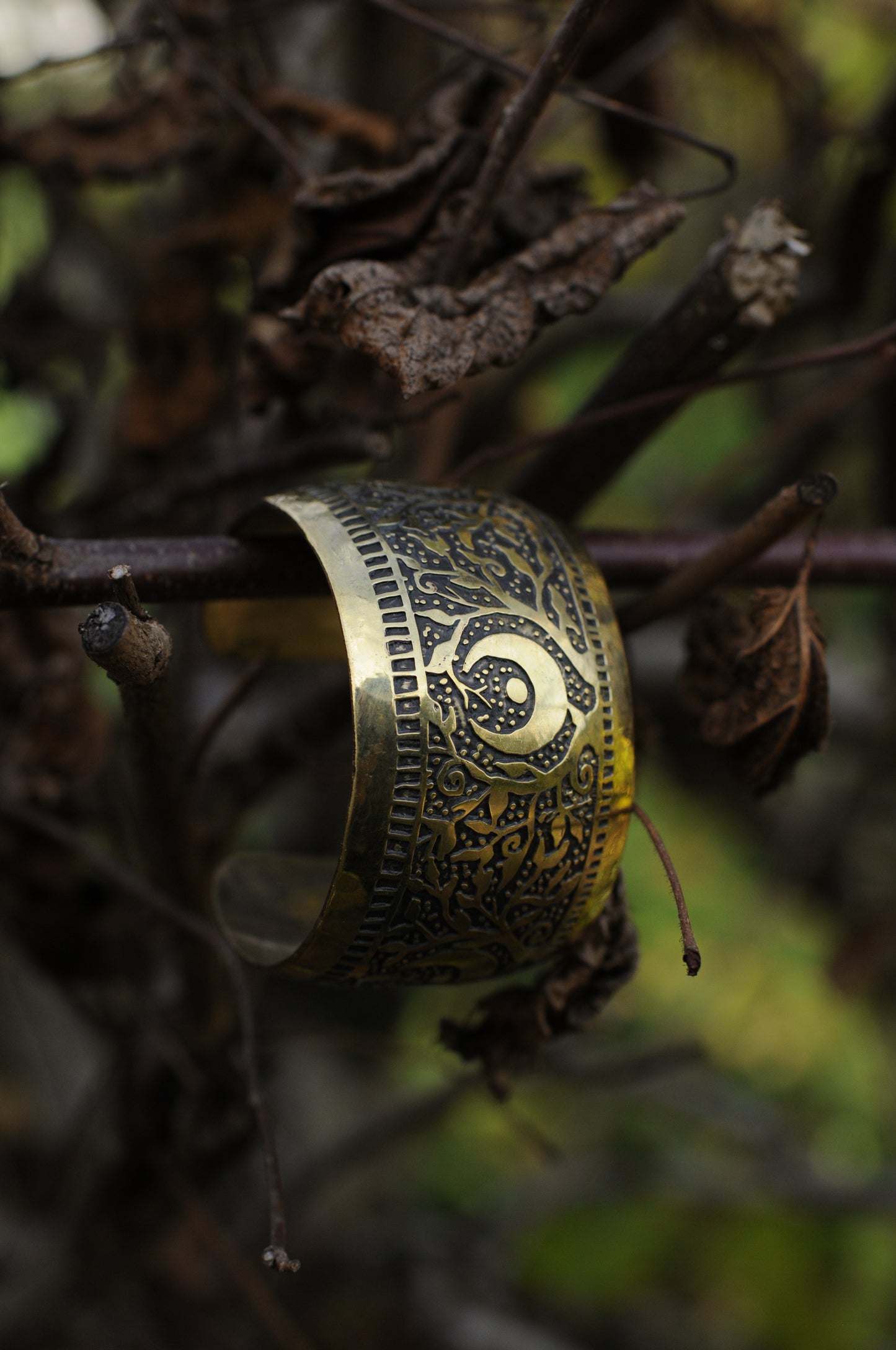 Bracelets laiton gravé bombé S