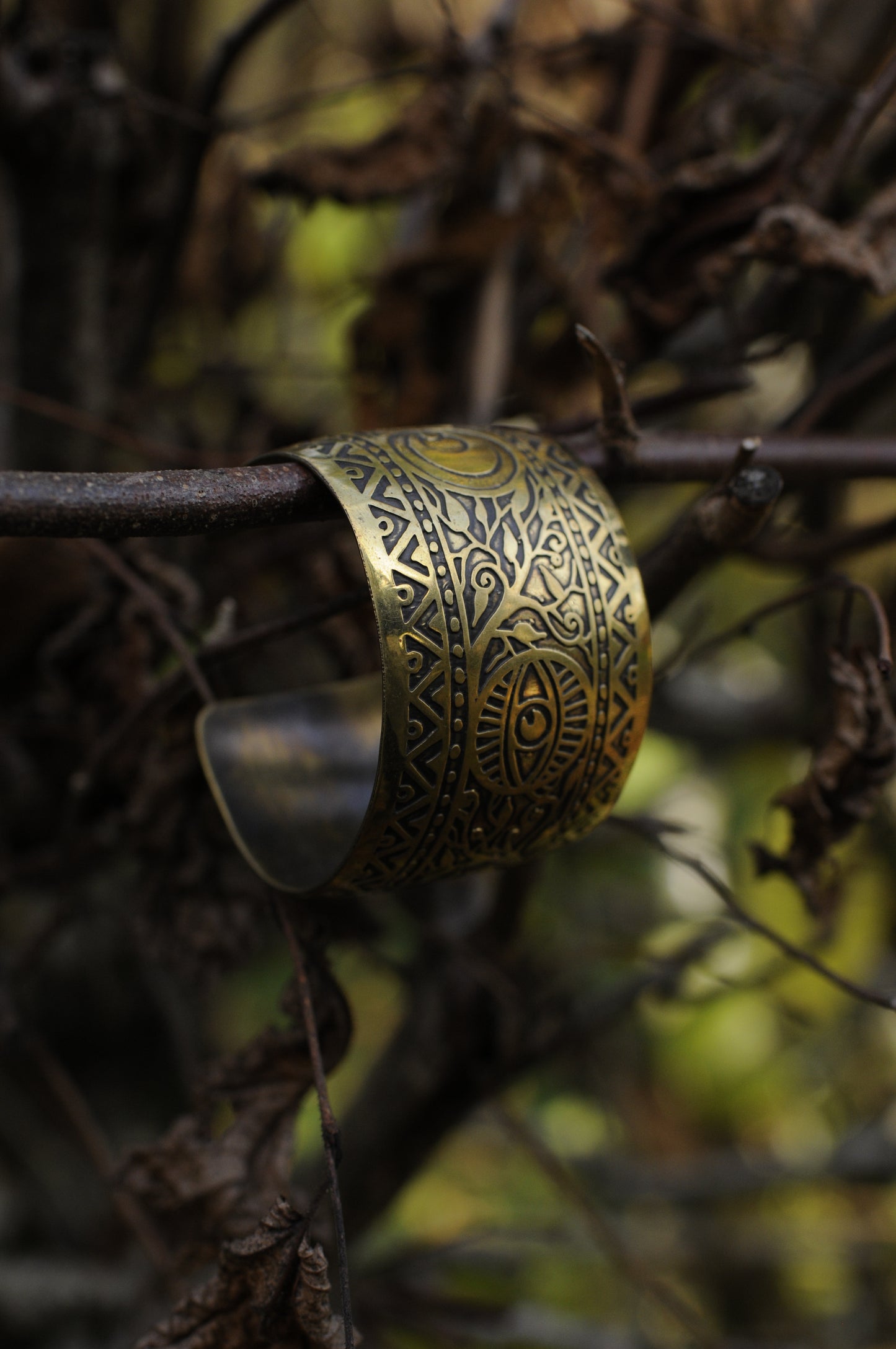 Bracelets laiton gravé bombé Veilleur