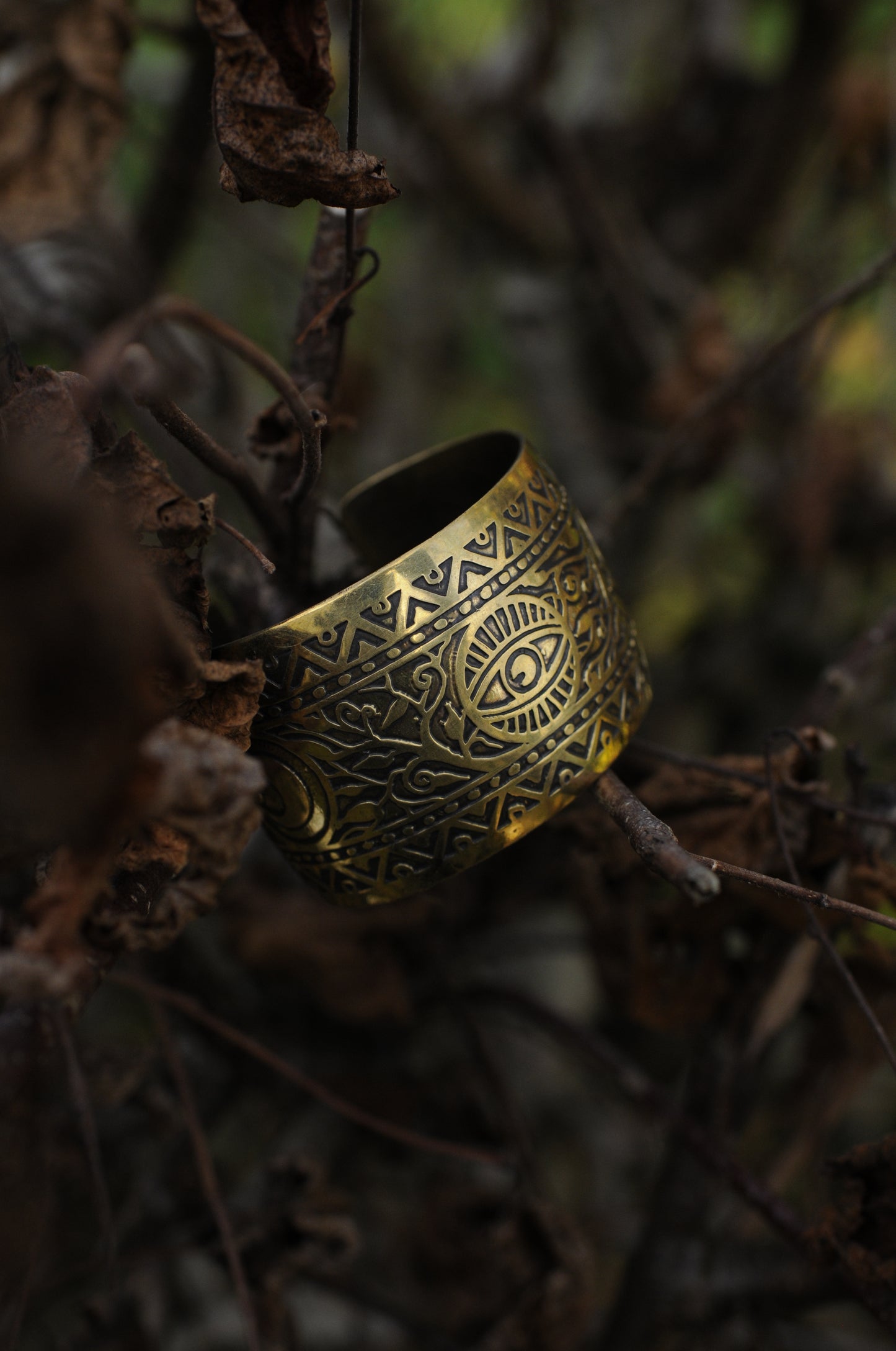 Bracelets laiton gravé bombé Veilleur