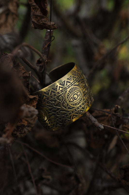 Bracelets laiton gravé bombé Veilleur