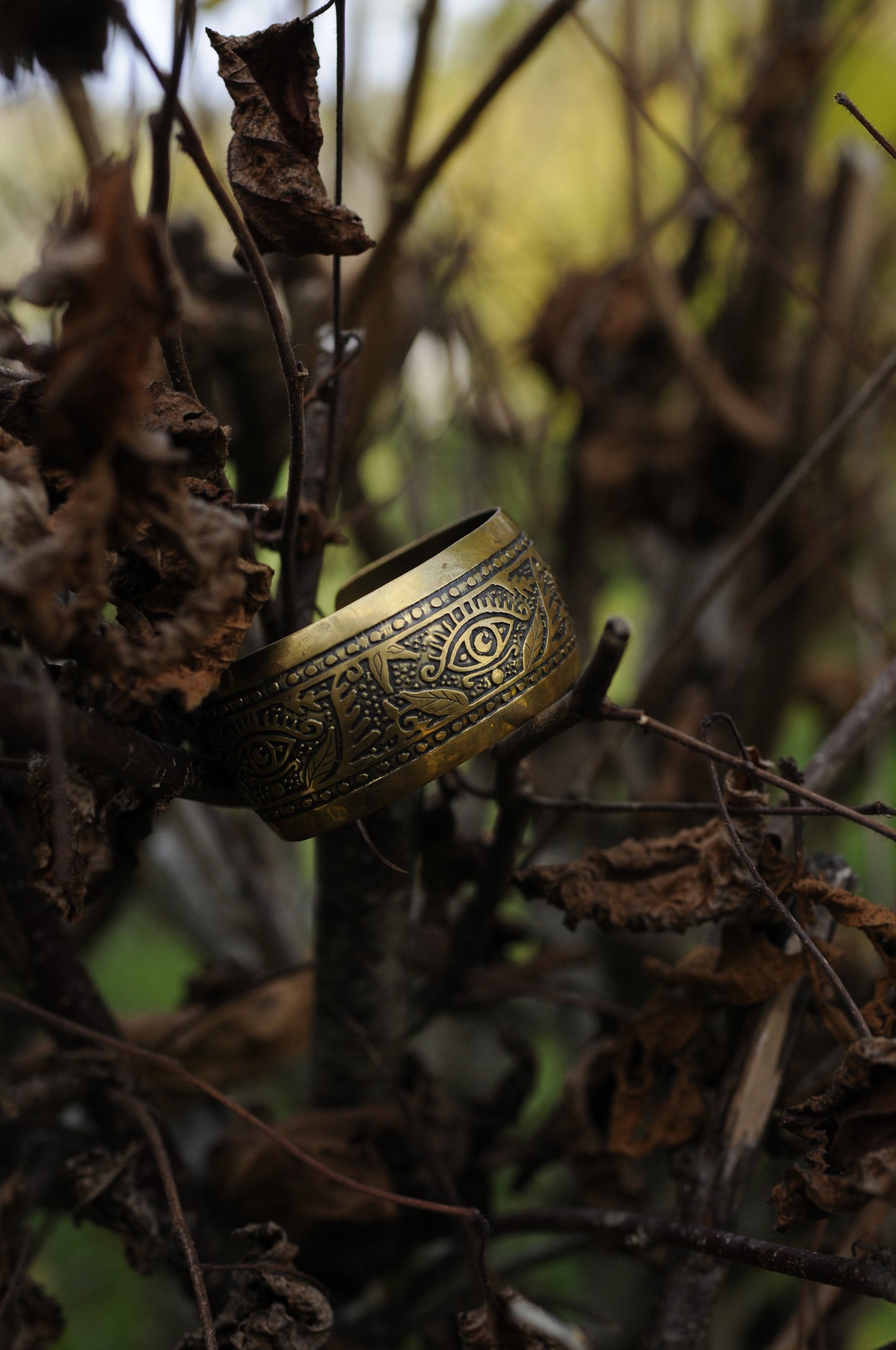 Bracelets laiton gravé bombé Oeil mystique M