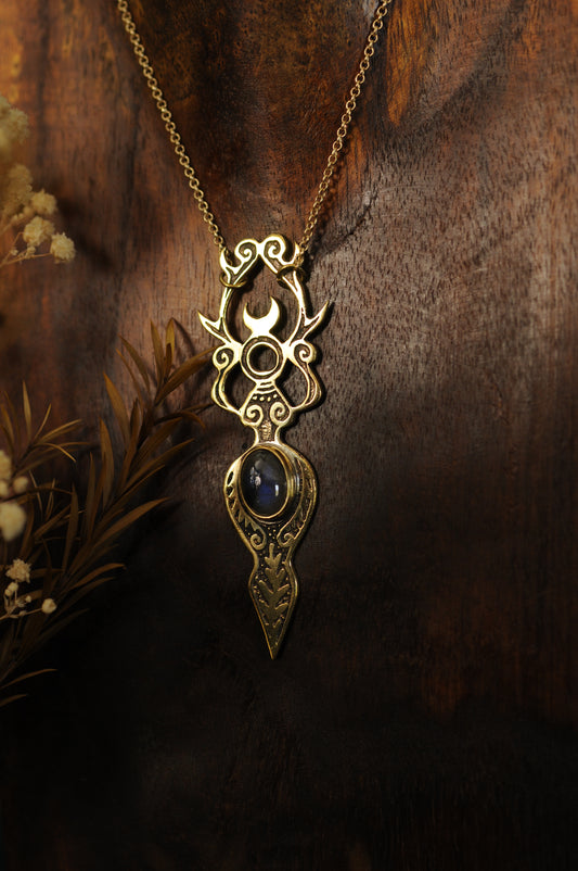 Petite Elen of the Ways printemps , laiton et labradorite