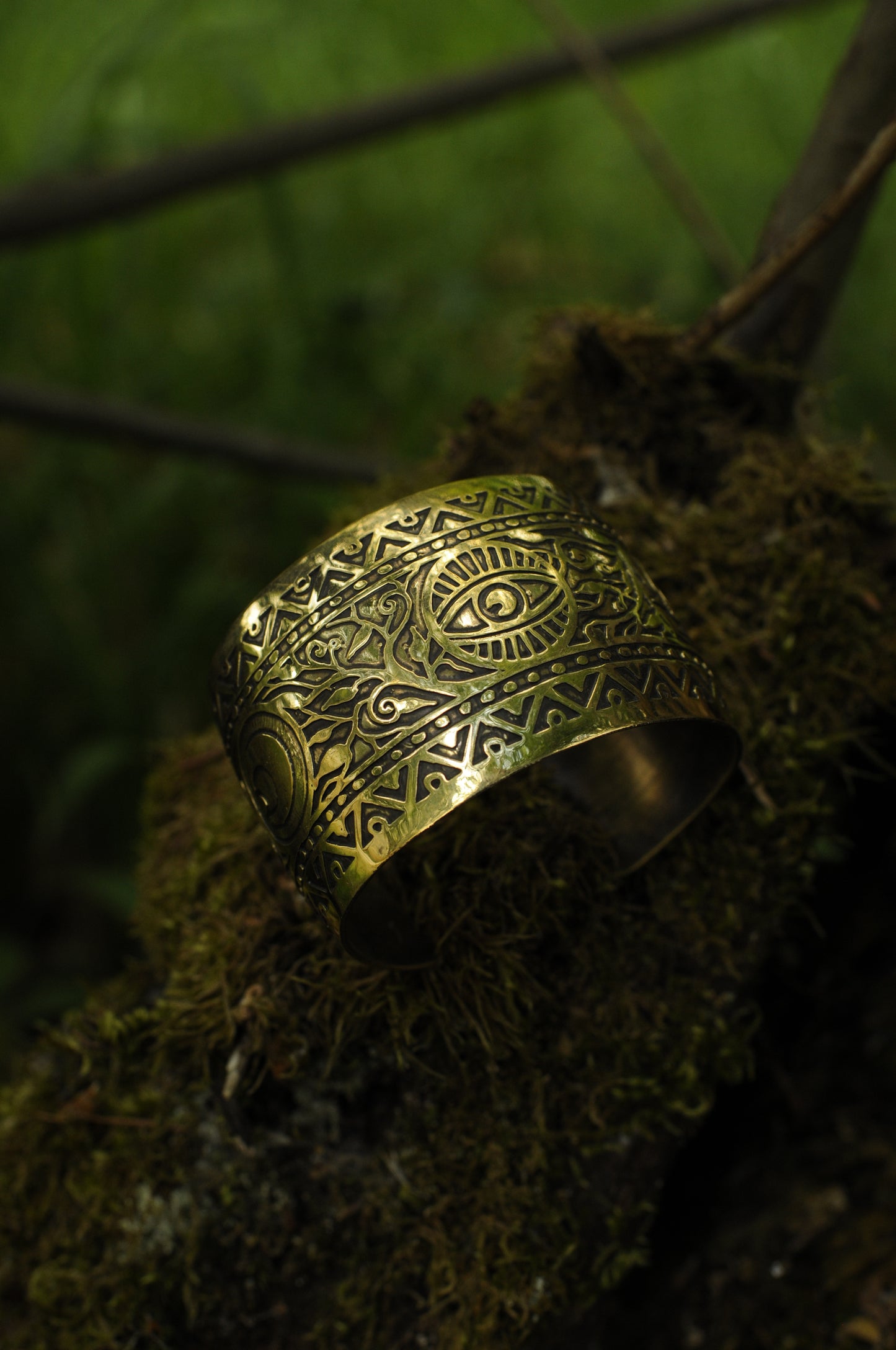 Bracelets laiton gravé bombé Veilleur