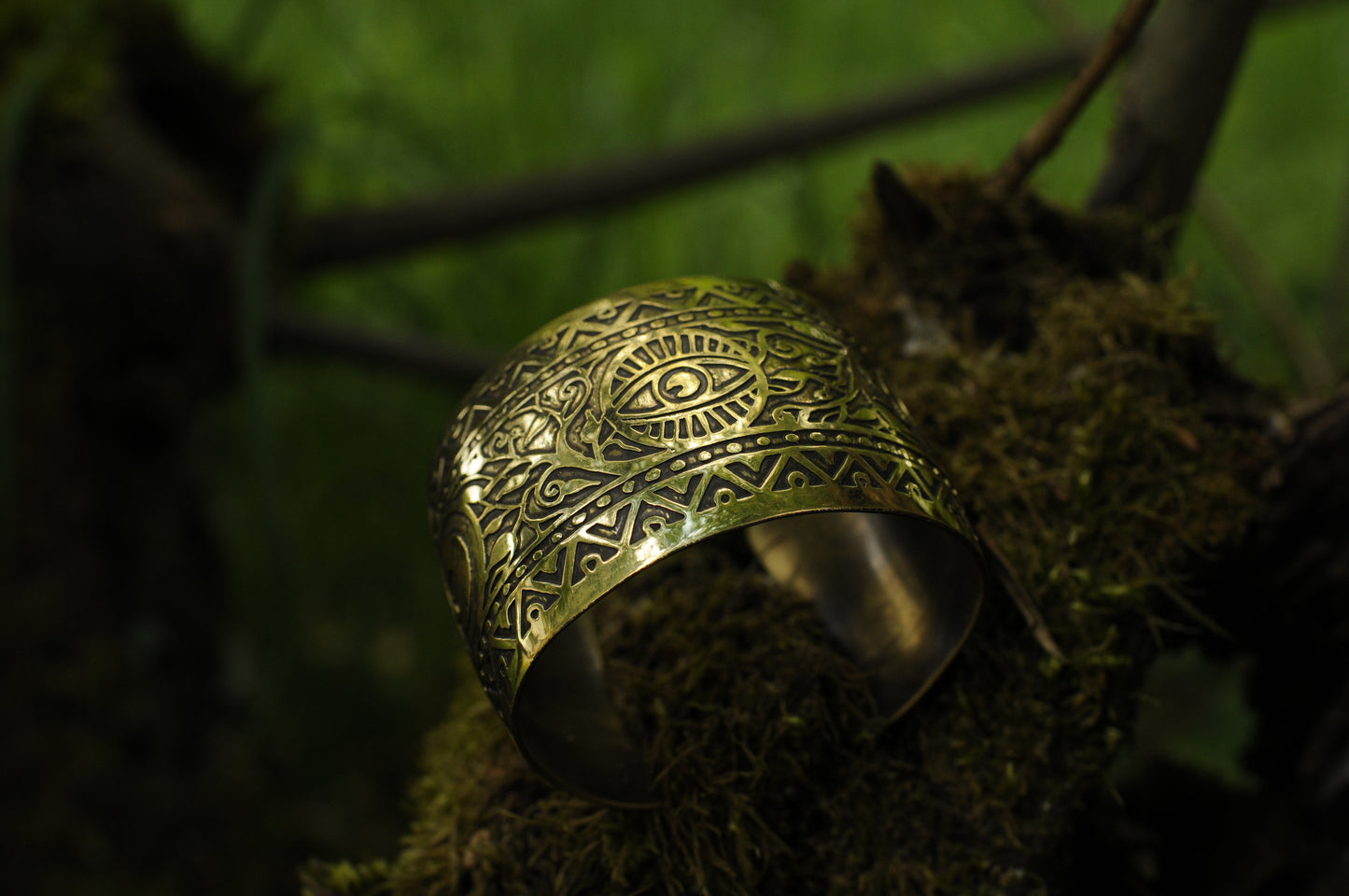 Bracelets laiton gravé bombé Veilleur